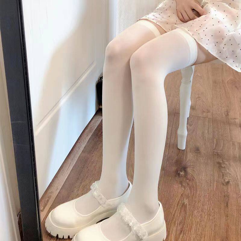 南郭良品白色加长过膝袜春夏薄款硅胶防滑款天鹅绒袜子女日系黑丝