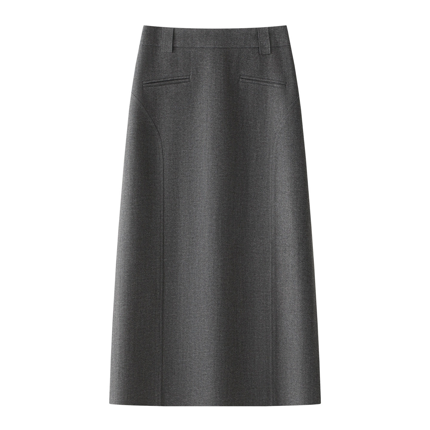 灰色西装半身裙女春季新款高腰垂感一步裙后开叉中长款直筒裙