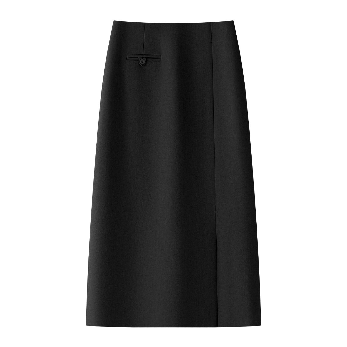 黑色职业西装半身裙女春秋通勤风新款感过膝中长款侧开叉直筒裙