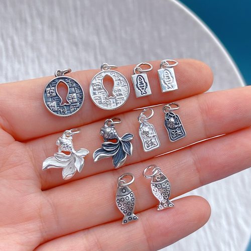 纯银吉言鱼跃龙门锦鲤小鱼吊坠