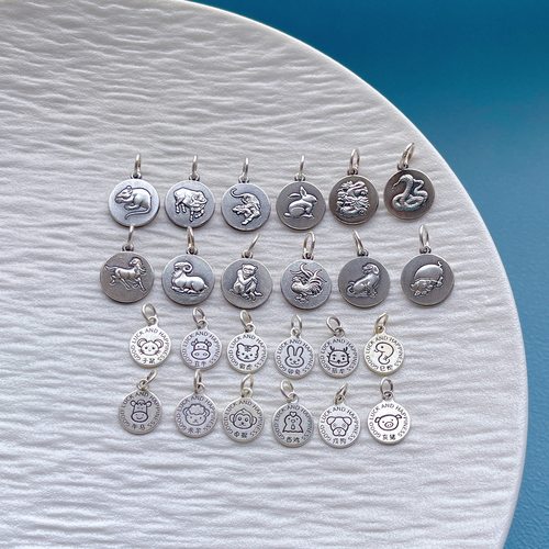 纯银十二生肖吊坠提溜挂坠蛇马