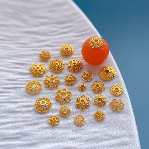 古法金花托隔珠垫片diy手工饰品