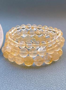 天然七彩闪灵黄阿塞水晶手串女男