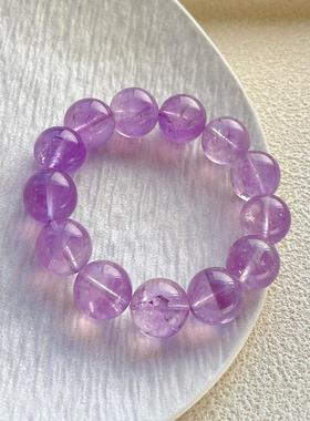 天然水晶薰衣草紫水晶手链女男