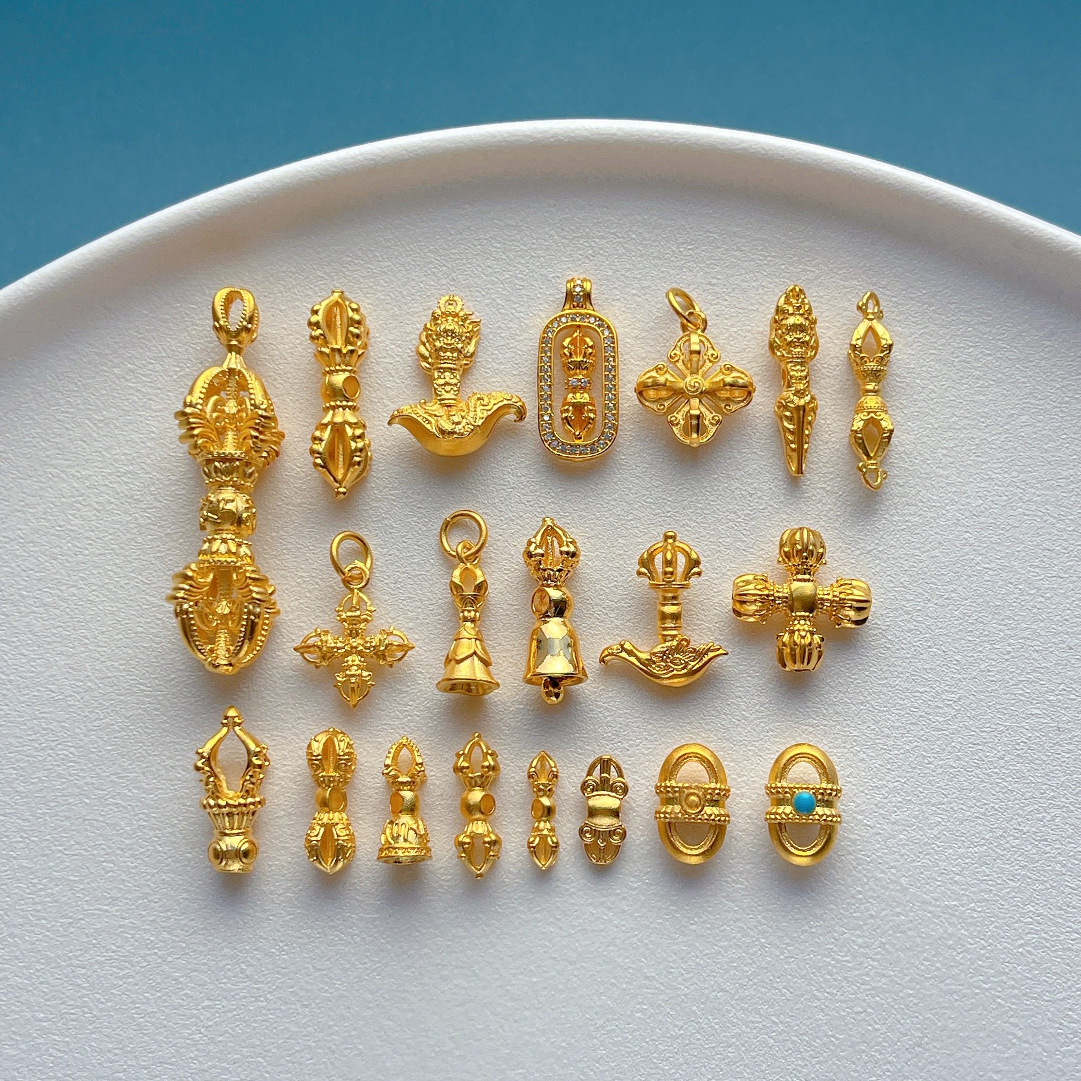 包24K金保色配件金刚杵金刚铃金刚斧十字金刚隔珠背云吊坠diy文玩,饰品/流行首饰/时尚饰品新,其他DIY饰品配件,淘宝优惠券,粉丝福利购,淘宝优惠卷