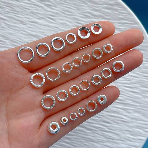 纯银隔片跑环盘缠连接环diy配饰