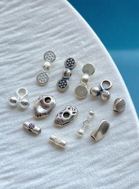纯银小直管火柴隔珠吊坠侧挂diy