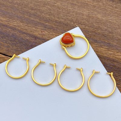 diy古法镀金戒指半成品配饰珠子