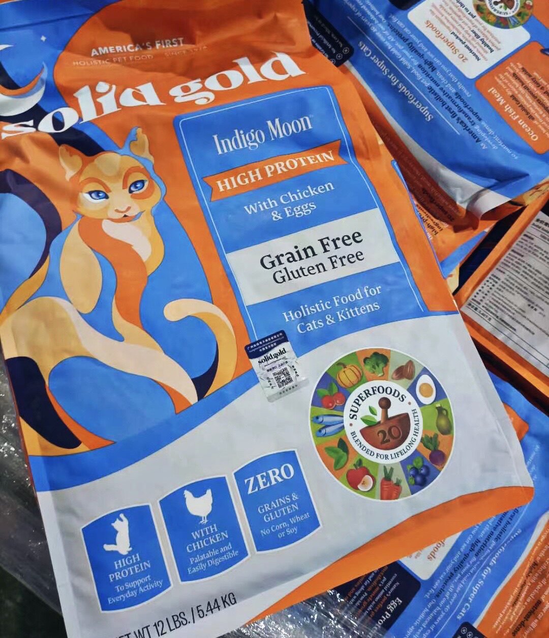 加拿大solid gold金装素力高鸡蛋鸡肉猫粮无谷天然低敏猫干粮12磅