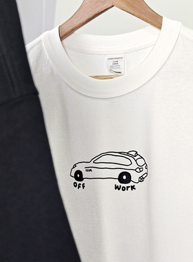 I AM MOMO原创设计宝马3系旅行车F31插画印花短袖T恤重磅OFF WORK