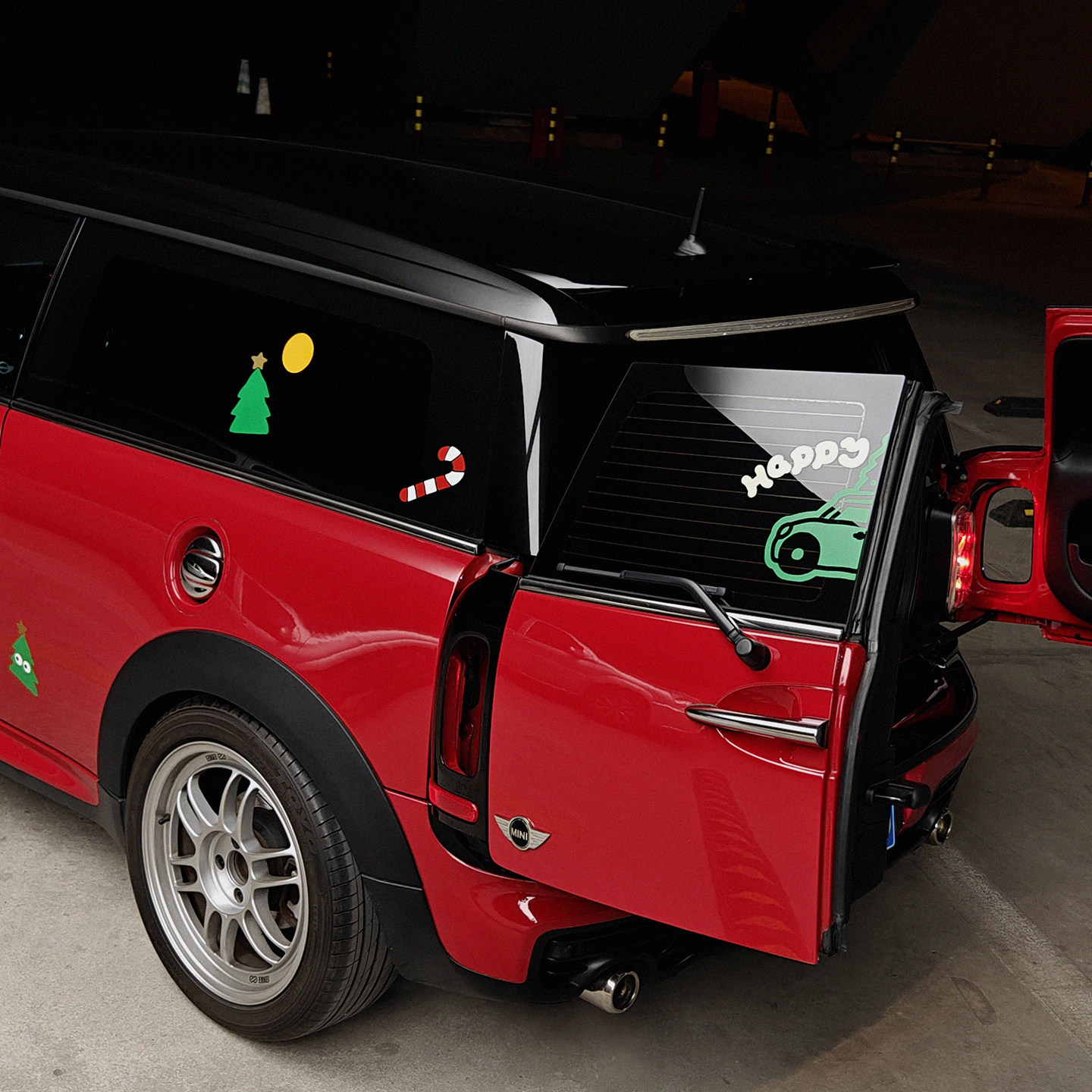 圣诞节主题原创车贴MERRY CHRISTMAS甲壳虫装饰圣诞树MINI贴纸R55