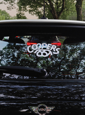 适用MINI COOPERS轻量化车标可爱车身装饰拉花贴纸小众设计师品牌