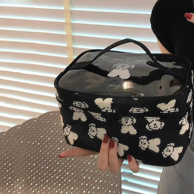 化妆包大容量女可爱小狗透明化妆品收纳包便携防水旅行手提洗漱包,收纳整理,化妆包,淘宝优惠券,粉丝福利购,淘宝优惠卷