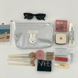 银色亮面化妆包大容量女2025新款 化妆品收纳包旅行洗漱包内胆包