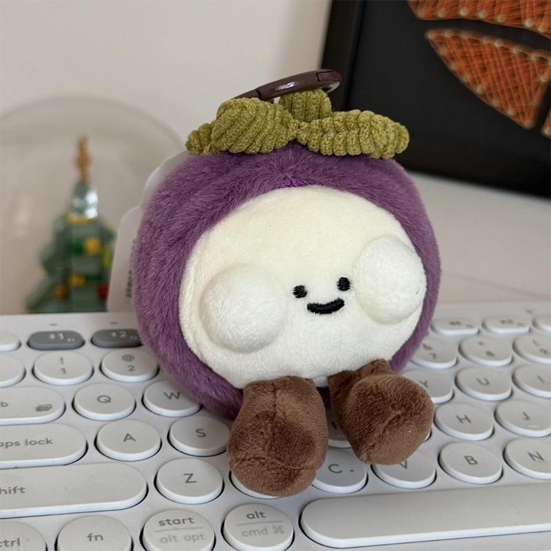 创意山竹钥匙扣挂件2025年新款女可爱卡通毛绒小挂件包包小饰品