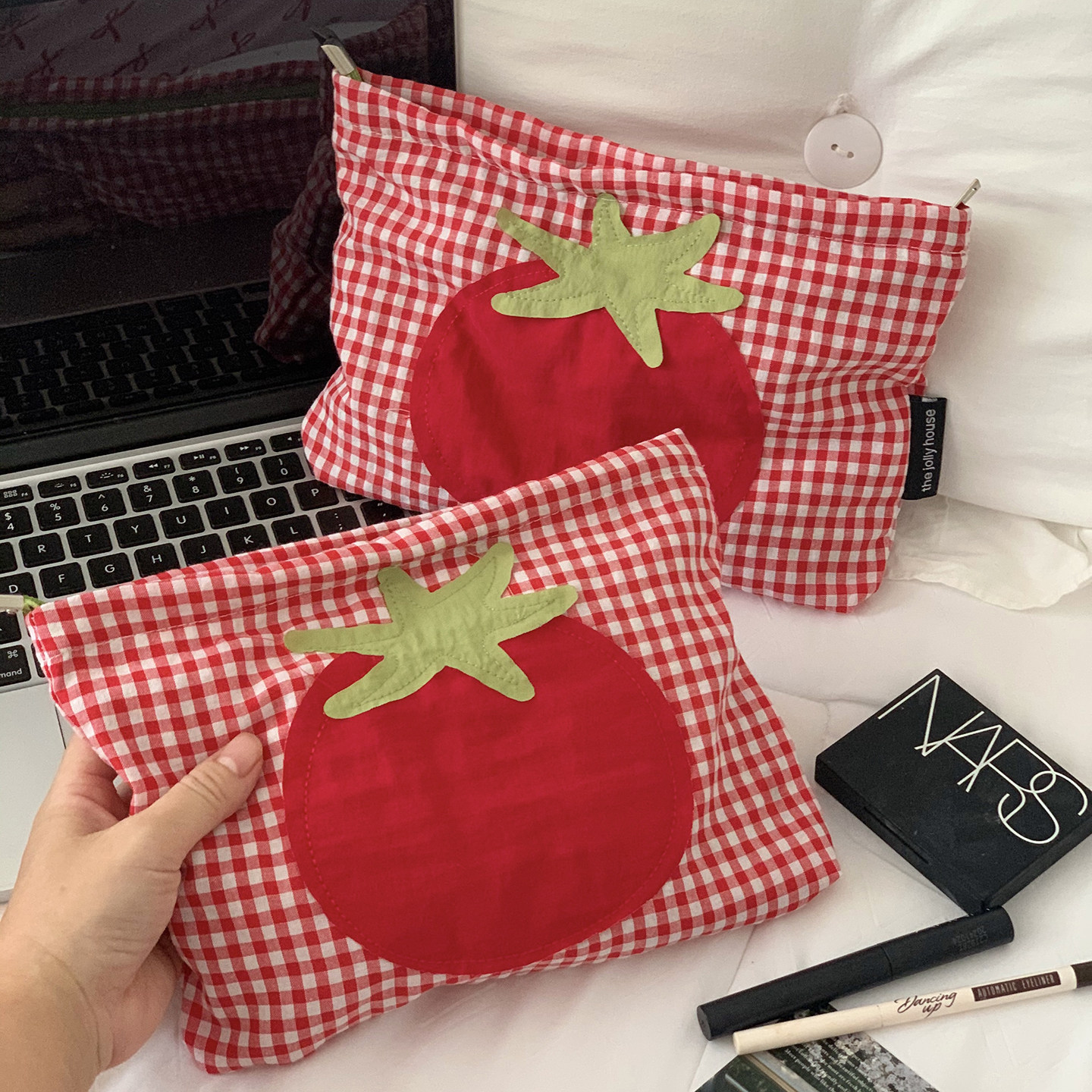 红格番茄化妆包女便携大容量化妆品收纳包出差旅行洗漱包手拿包,收纳整理,化妆包,淘宝优惠券,粉丝福利购,淘宝优惠卷