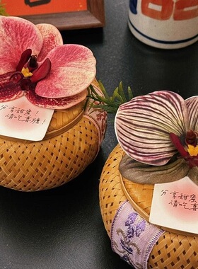 新中式蝴蝶兰礼盒结婚喜糖盒2025新款婚礼伴手礼订婚竹篮礼品盒