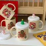 Рождественская керамическая чашка ~ Оригинальный мультипликационный высокий уровень -Марк Кубка Кубка щенка водяной чашки Пара кофейная чашка рождественский подарок
