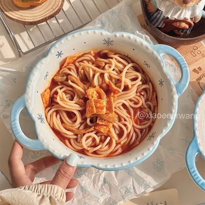 碗泡面碗家用高颜值餐具陶瓷双耳汤碗大碗学生宿舍大容量螺蛳粉碗