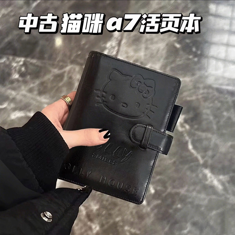 笔记本可爱猫咪本子a7活页本高颜值手账本学生记事本便携日记本