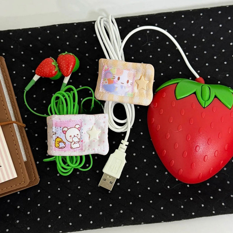 可爱卡通数据线收纳随身便携理线器充电线固定卡扣耳机线理线器