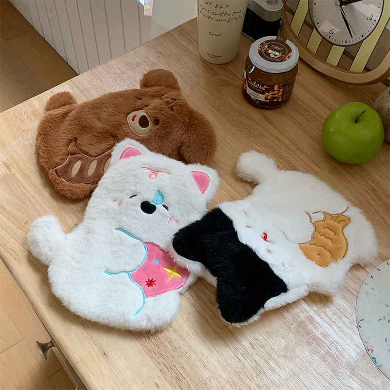 可爱热水袋注水冬季毛绒暖手宝痛经女生用热敷保暖可插手暖宝宝