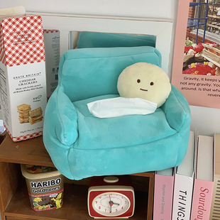 创意沙发纸巾盒可爱毛绒抽纸盒家用桌面抽纸盒高颜值餐巾纸收纳盒