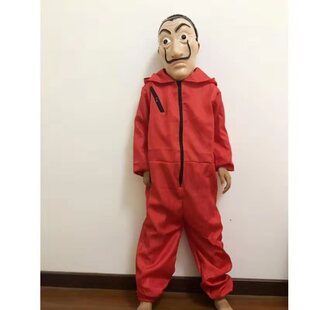 万圣节服装 纸钞屋money heist cosplay服 达利cos服红色连体衣