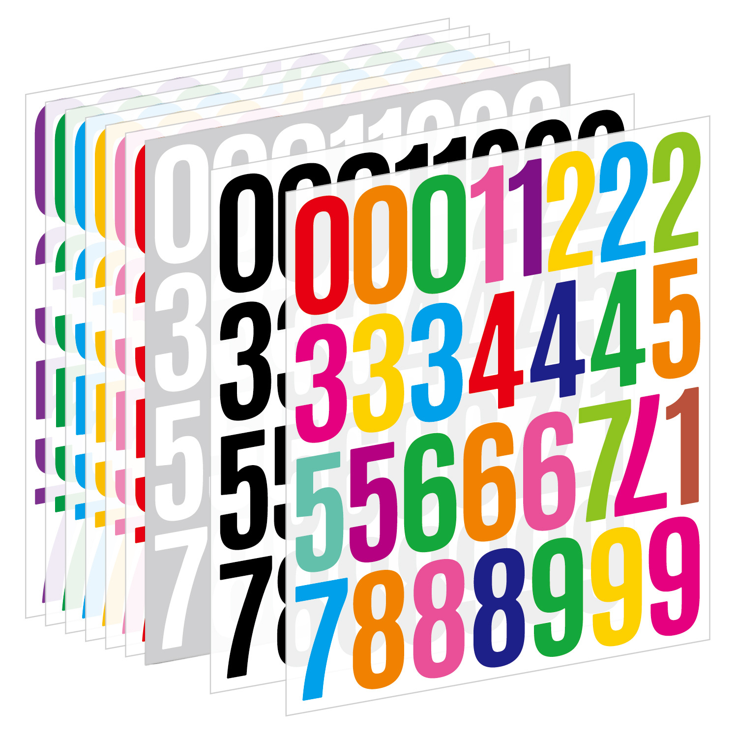 2英寸数字贴纸大号不干胶标识贴