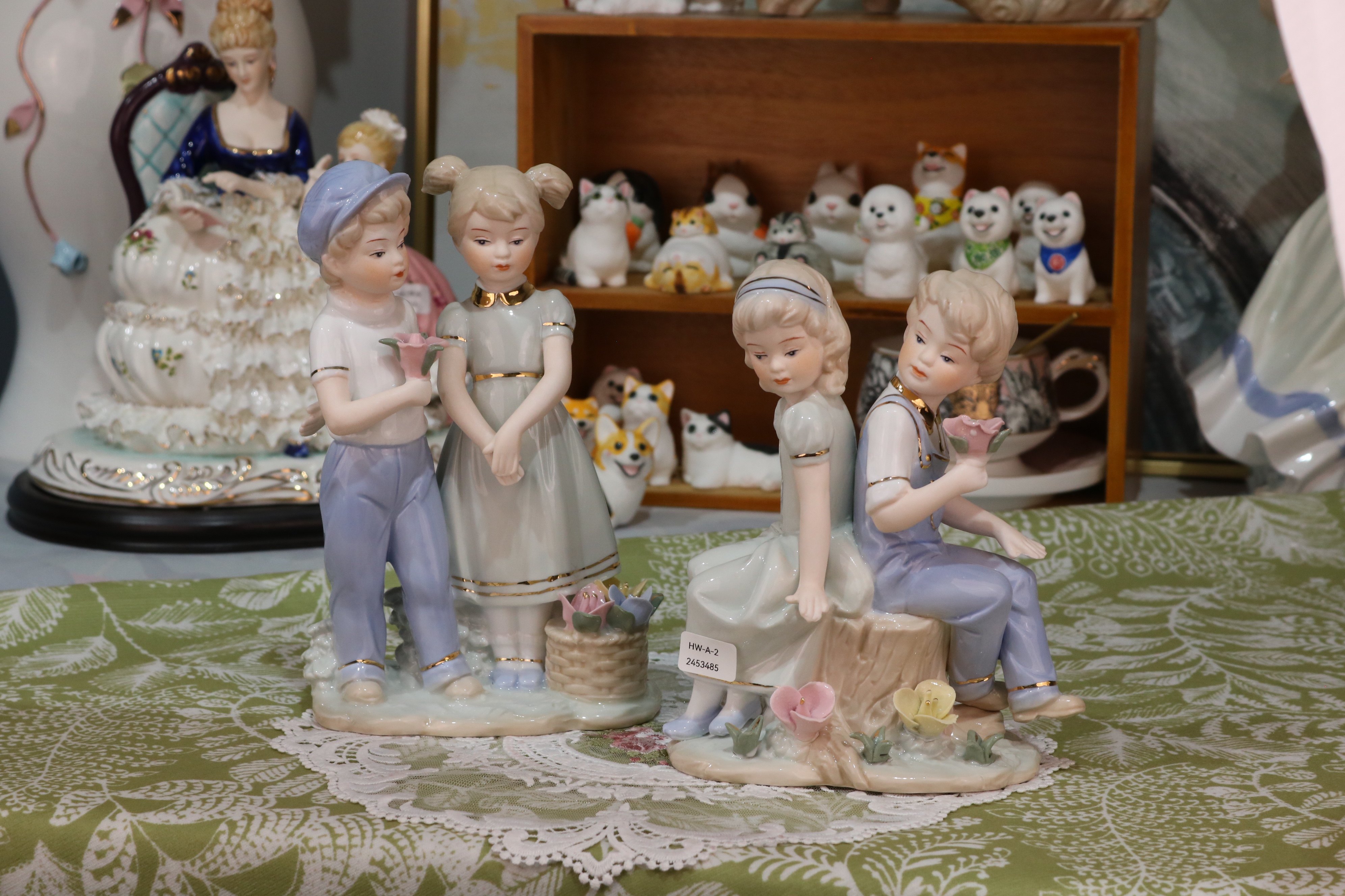 欧式酒柜电视柜装饰品工艺品家居饰品小摆设陶瓷雕塑摆件西洋美女