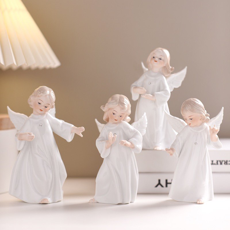 现代陶瓷桌面小摆件可爱天使女孩儿童房电视柜家居装饰品生日礼物,家居饰品,装饰摆件,淘宝优惠券,粉丝福利购,淘宝优惠卷