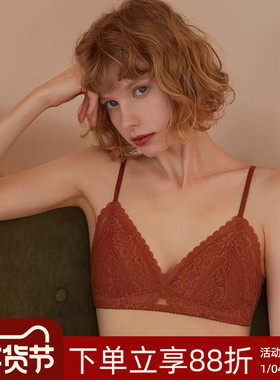 【香榭落叶】遐小胸文胸三角杯bralette平胸软支撑无钢圈内衣女薄