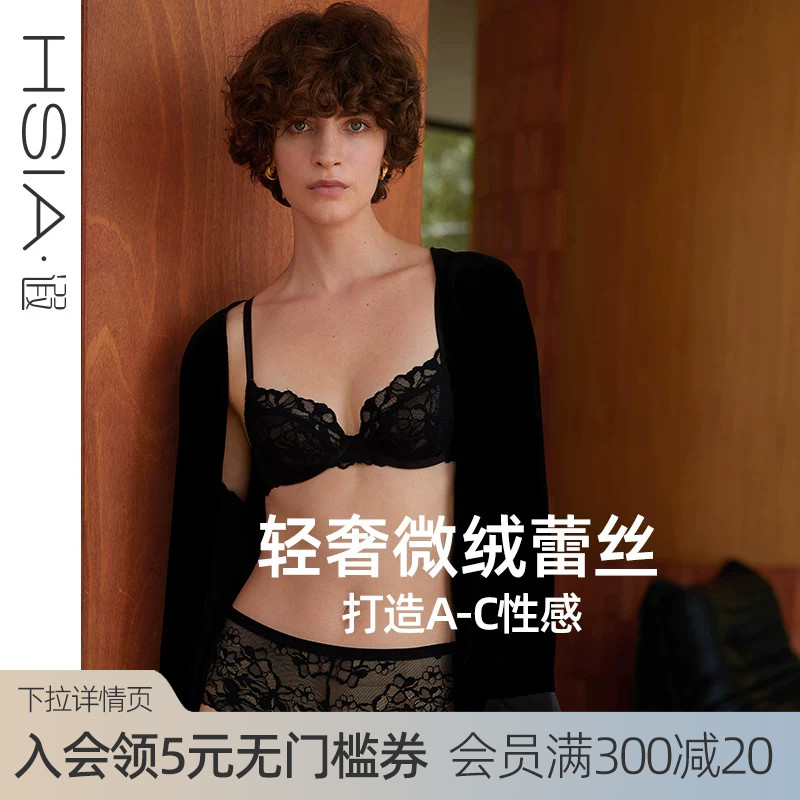 遐【The Rose】性感3/4杯法式内衣女薄夏雪尼尔蕾丝小胸聚拢文胸