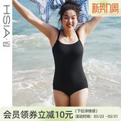 泳装 遐 胖mm修身 泳衣女泡温泉大码 大胸显小连体游泳衣 遮肉显瘦