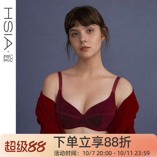 遐全罩杯复古有钢圈红色文胸
