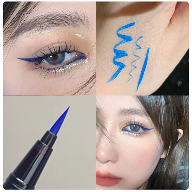 蓝色妖姬派对！眼线液笔防水防汗持久不晕染克莱因蓝极细欧美上镜