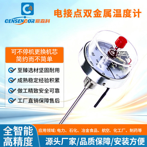 宸森科轴向型电接点双金属温度计