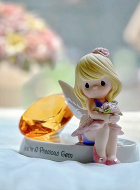 持续瓷生 水滴娃娃Precious Moments陶瓷宝石女孩可爱桌摆工艺品