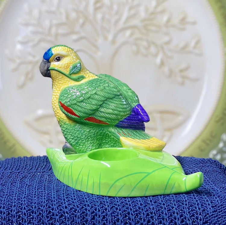 货陶瓷鹦鹉鸟烛台摆件工艺品