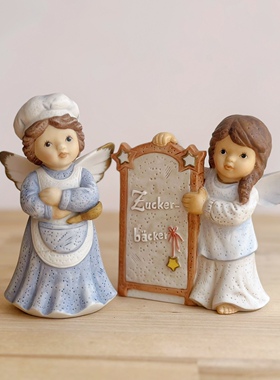 天使女孩陶瓷工艺品摆件家居