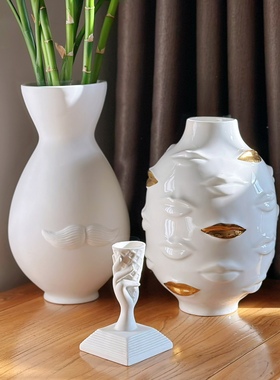 美国JA创意嘴唇陶瓷花瓶花器