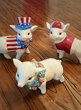 猪写实仿真工艺品摆件陶瓷可爱