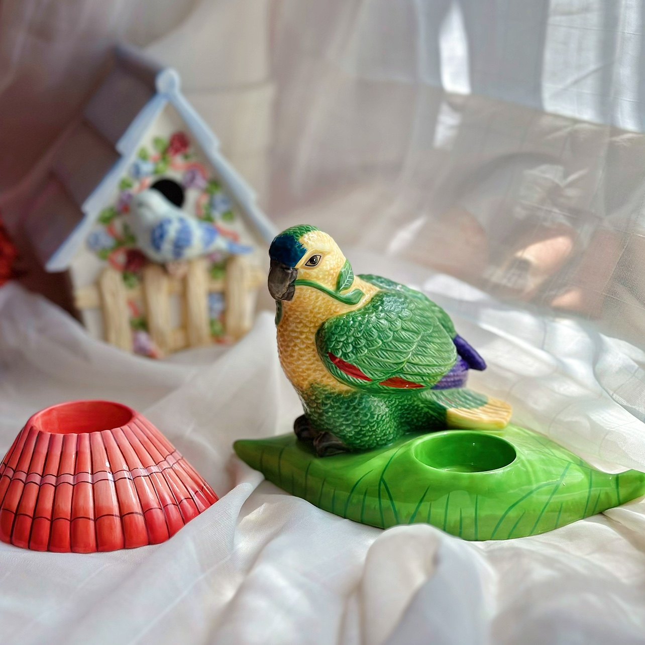 出口陶瓷动物海洋绿色摆件工艺品