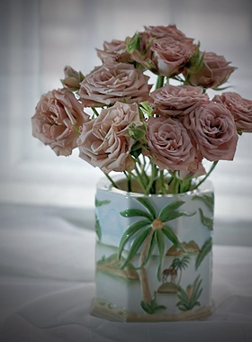 陶瓷夏威夷椰子无盖子精美储物罐