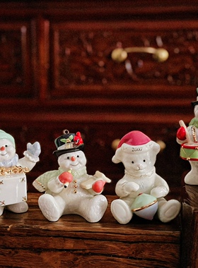新年礼物公仔陶瓷玩偶雪人摆件