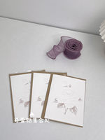 Simple and elegant embossed rose flower greeting cards, wedding vow cards, birthday blessing message cards, gift card pieces thumbnail 7