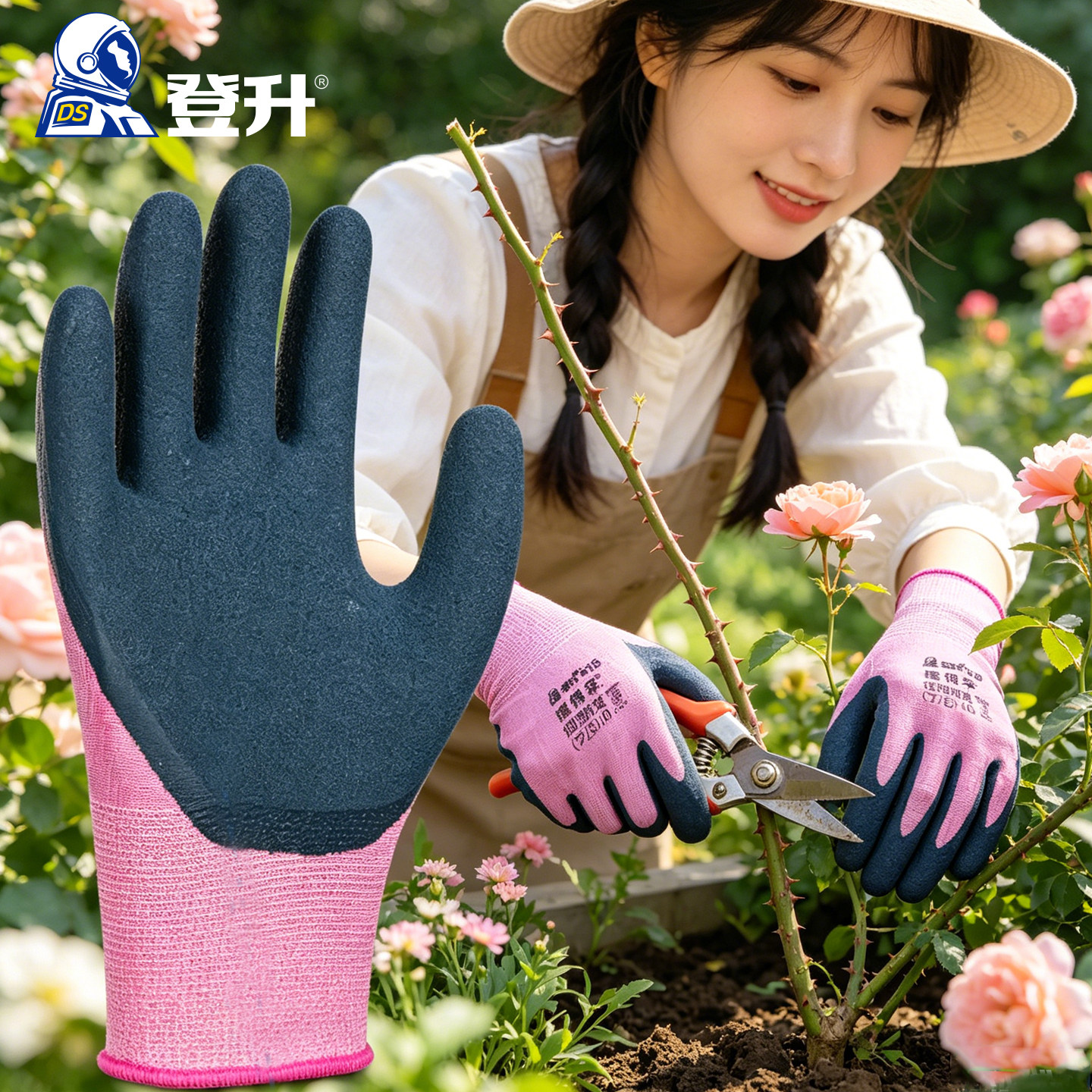 登升园艺防刺耐磨防滑透气手套
