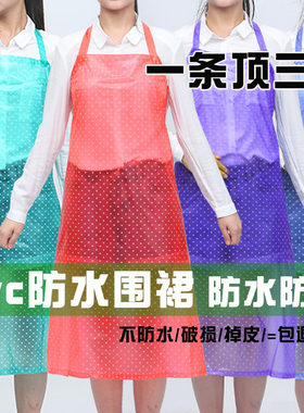 pvc防油透明食堂简约风加长围腰