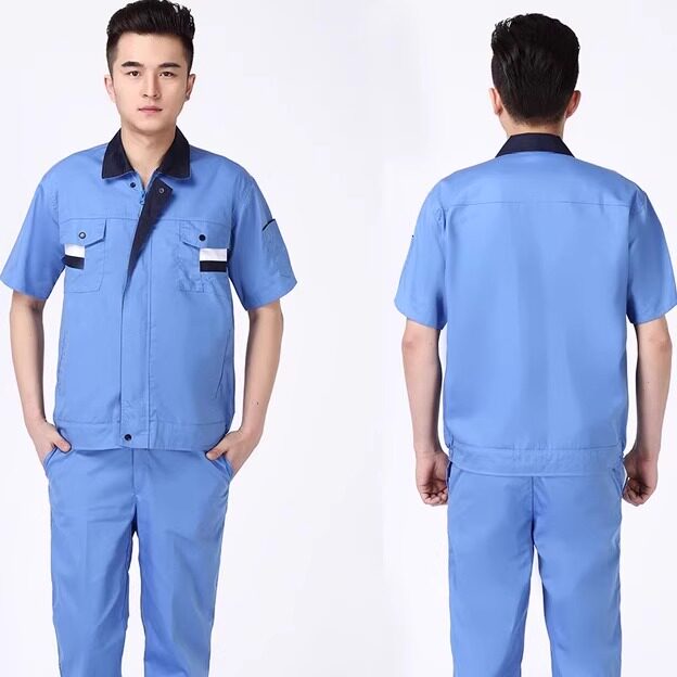 夏季短袖工作服套装男女劳保服工厂车间汽修装饰装修长袖半袖工装