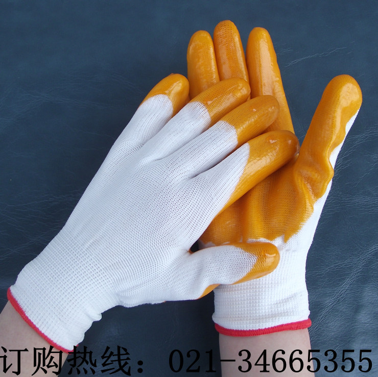 尼龙pvc牛筋浸胶劳保手套